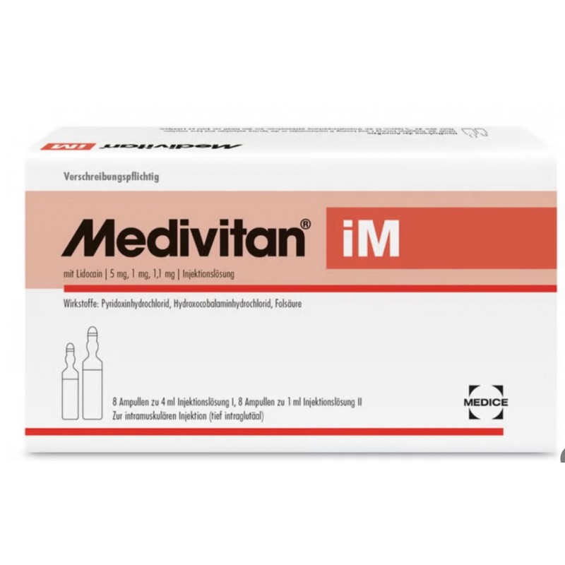 Medivitan® iV / iM — вітамінний комплекс B6, B12 та фолієвої кислоти (ін’єкційна форма) 2 Medivitan® iV / iM — вітамінний комплекс B6, B12 та фолієвої кислоти (ін’єкційна форма) - Зображення 2